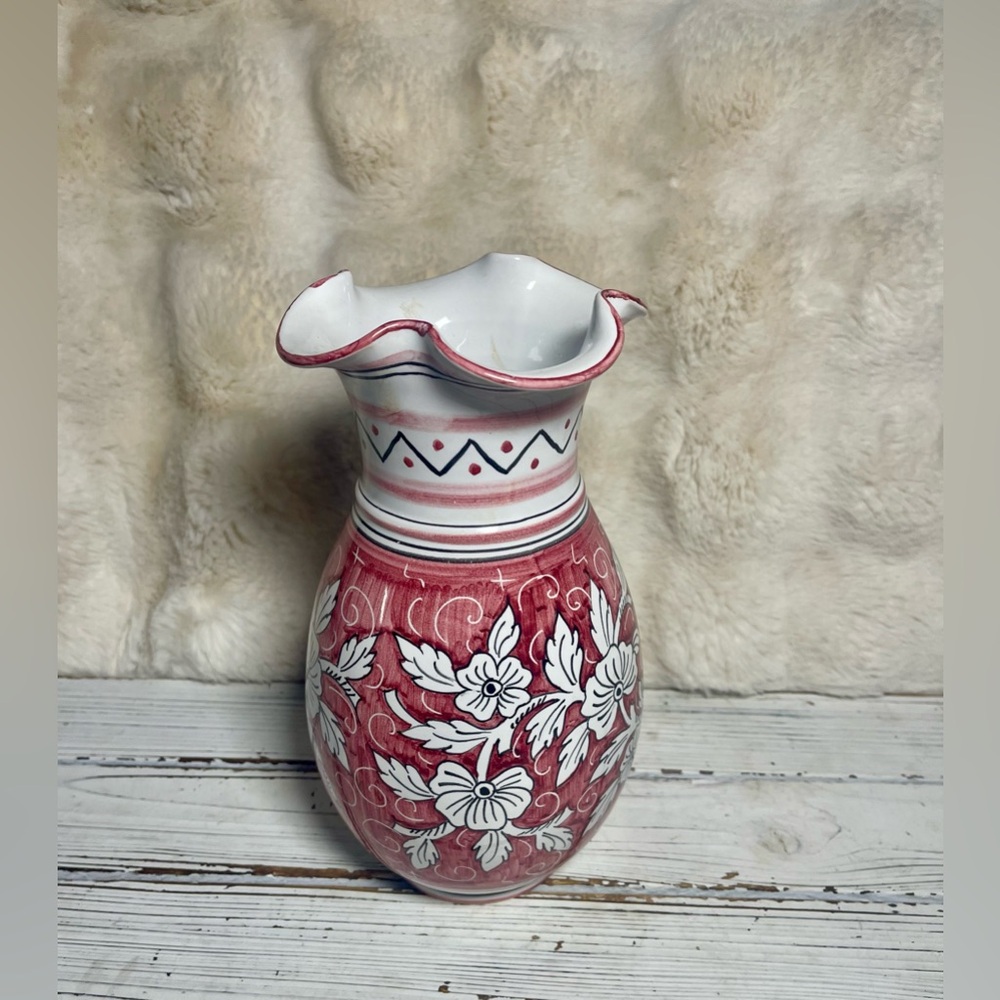 Vintage Orvieto Deruta Italy Pottery‎ Floral Jug Pitcher Vase Earthenware - Picture 3 of 11